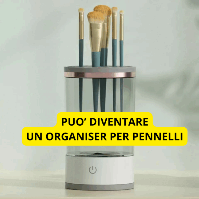 Pulitore Elettrico per Pennelli da Trucco, Asciugatura Automatica, Disinfettante e Ricaricabile
