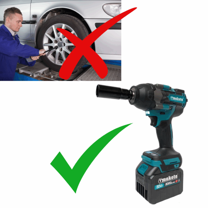 Avvitatore ad Impulsi a Batteria 88V Svitabulloni 1/2" 800Nm Motore Brushless