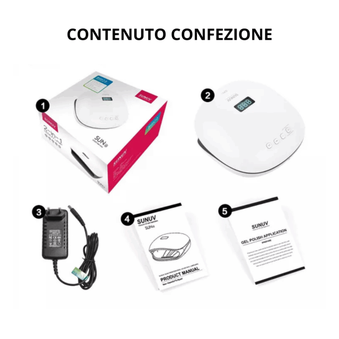 Lampada LED per Unghie UV 48W Asciugatrice per Gel, Manicure, Semipermanente con Timer, Display LCD, Sensore, Fornetto