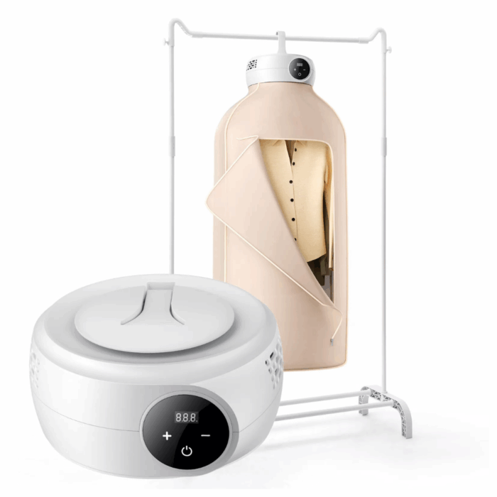 Asciugatrice Portatile Rotante 600W – Pieghevole con Display LED e Timer per Vestiti e Biancheria