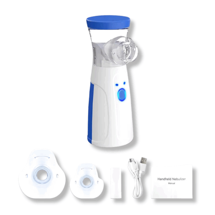 Nebulizzatore Aerosol Portatile Senza Fili – Inalatore Ricaricabile USB con 3 Mascherine per Bambini e Adulti
