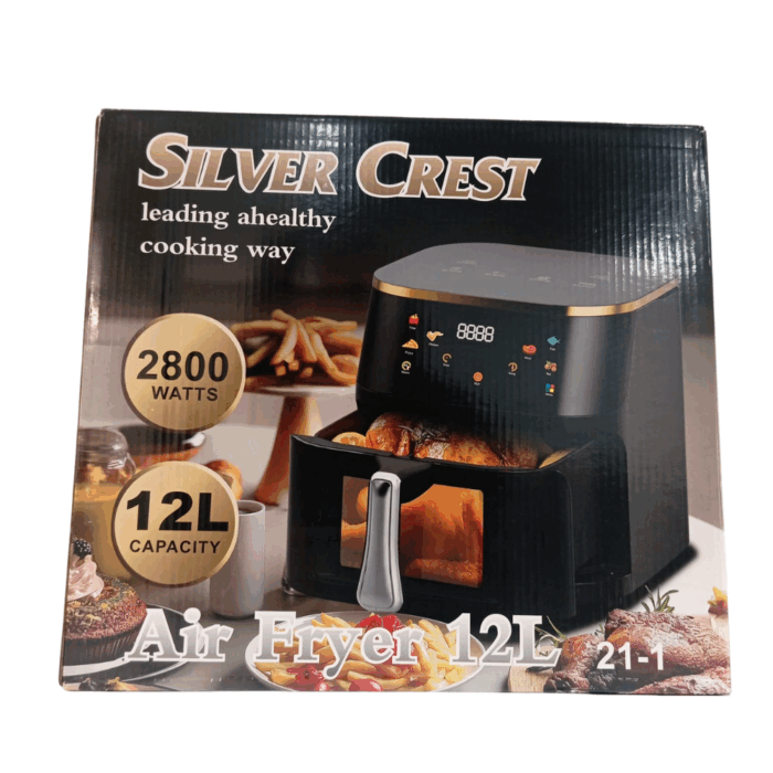 Friggitrice ad Aria 12 Litri 2800W Cesto Antiaderente Removibile, Touch Screen LCD, Cottura Senza Olio