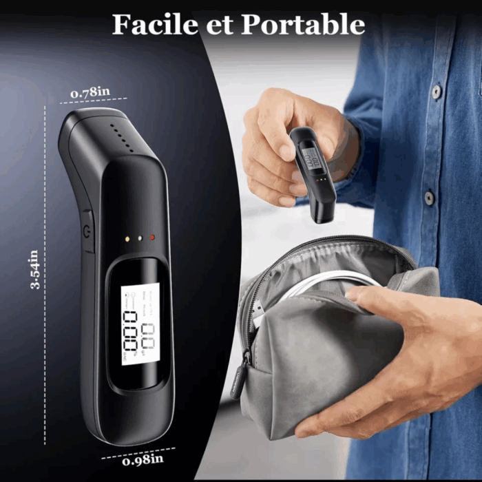 Etilometro Portatile Certificato | Alcol Test Ricaricabile con Display Digitale