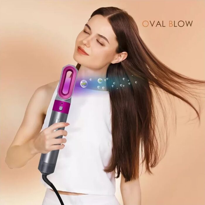 Spazzola Asciugacapelli 5 in 1 con Baule | Accessori Intercambiabili, Anticrespo