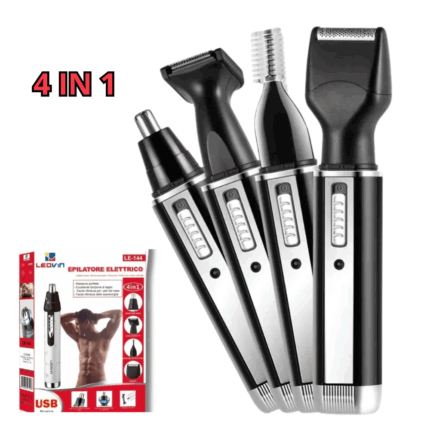 Epilatore uomo 4 in 1 con lame in acciaio e testine per barba, basette e peli corti. Ordina ora su Pezzellashop.