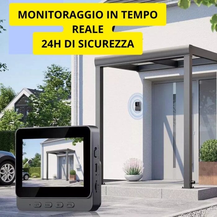 Campanello Wireless con Telecamera 1080P | Videocitofono da Appoggio con Schermo 4.3" Infrarossi