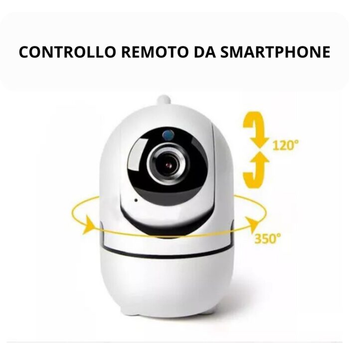 Telecamera Wireless Wifi HD 1080P da Appoggio | IP Camera Motorizzata 360°