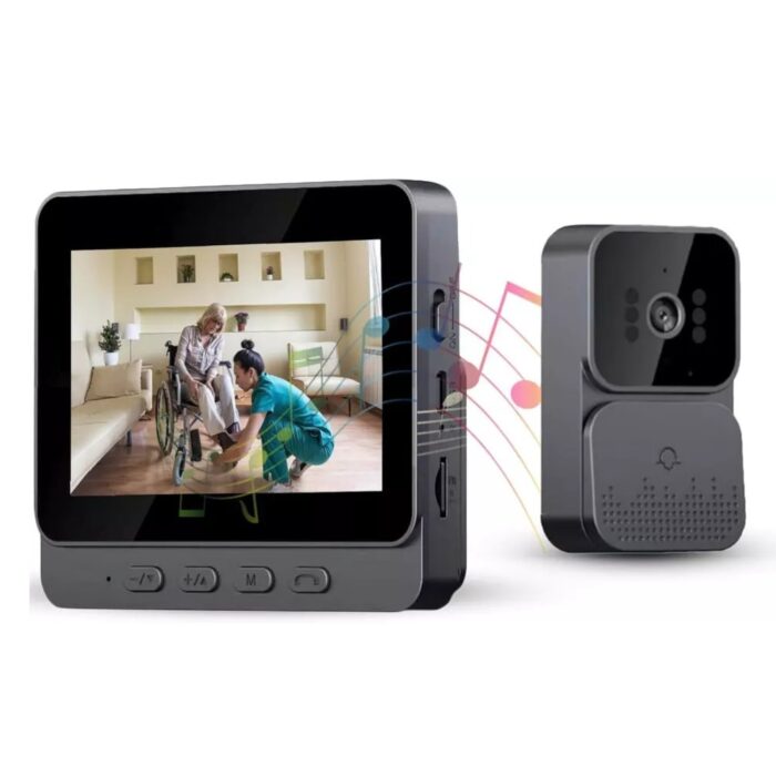 Campanello Wireless con Telecamera 1080P | Videocitofono da Appoggio con Schermo 4.3" Infrarossi