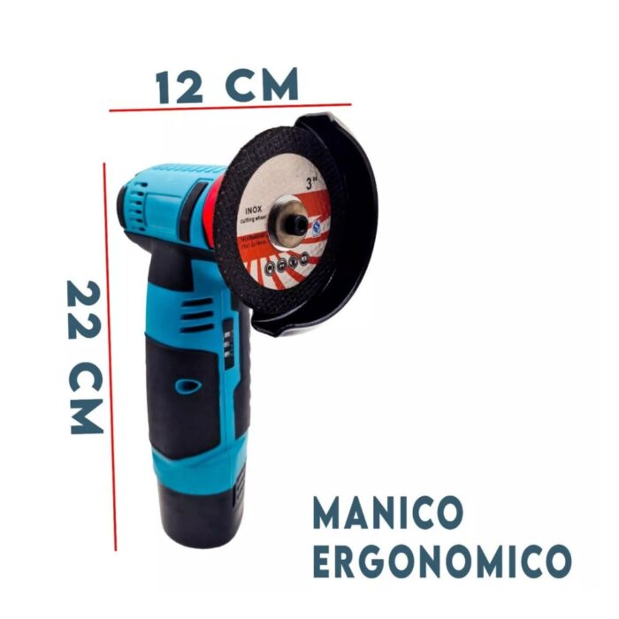 Mini Smerigliatrice Flex Doppia Batteria 48V | Portatile con 2 Dischi 76mm + Valigetta