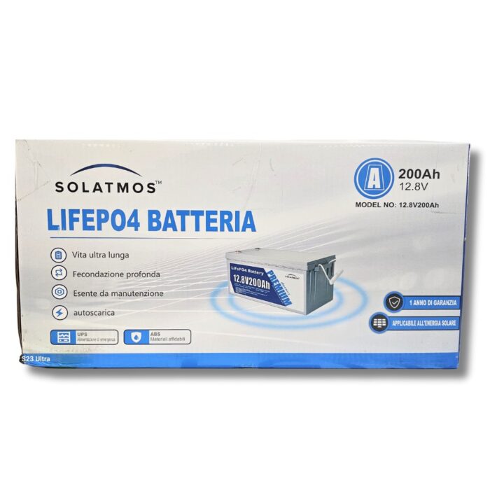 Batteria 200Ah a Litio 12.8V | Accumulo per Impianto Fotovoltaico per Camper, Ville, Baite