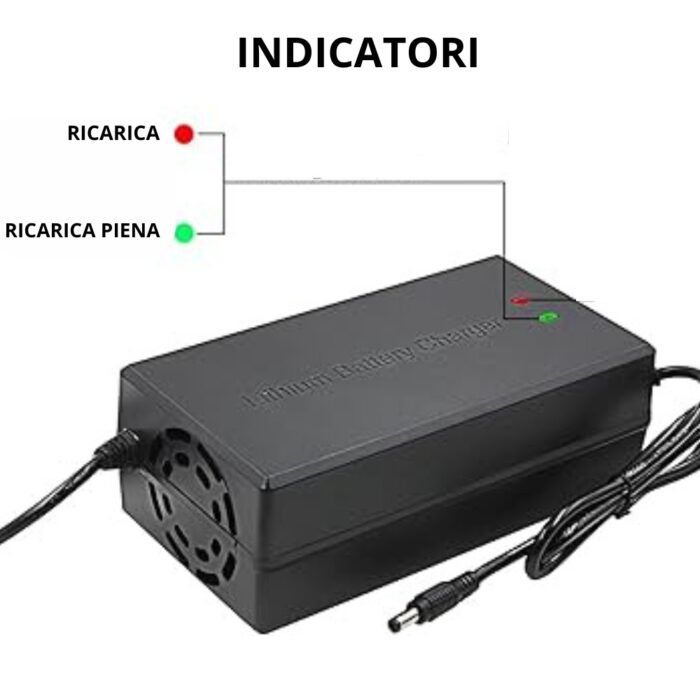 Caricabatterie a Litio 6V 48V 2A | Caricatore Rapido Input 100v-240v 50/60Hz per Monopattini, Biciclette Elettriche