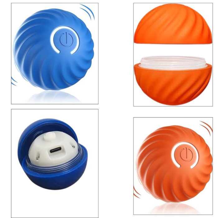 Palla Rimbalzante Auto-Rotolante per Cani e Gatti con Luce LED | Gioco Interattivo Intelligente Ricaricabile USB