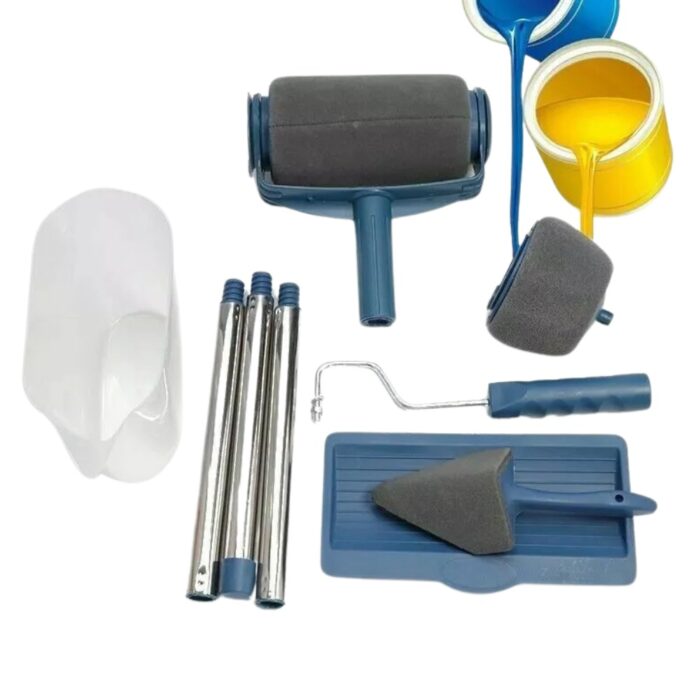 Set 6 pz Pittura con Rullo Anti Gocciolamento | Serbatoio Ricaricabile per Vernice