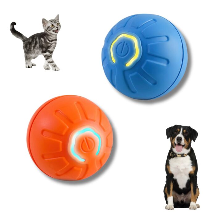 Palla Rimbalzante Auto-Rotolante per Cani e Gatti con Luce LED | Gioco Interattivo Intelligente Ricaricabile USB