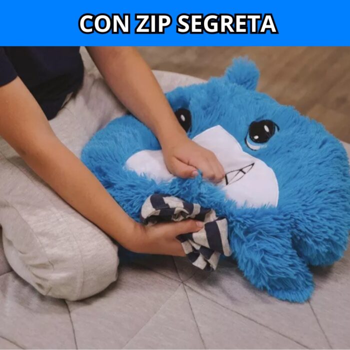 Federa per Cuscino 2 in 1 con Peluche Rimovibile | Copricuscino Soffice Gioco per Bambini