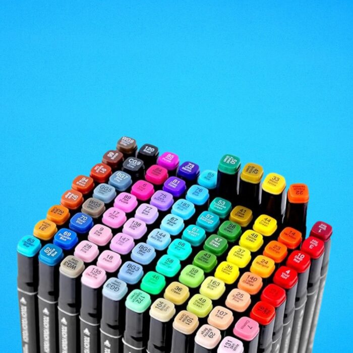 Set 60 Pennarelli Colorati Doppia Punta Sfumabili | Materiale Artistico, Colori Professionali con Custodia