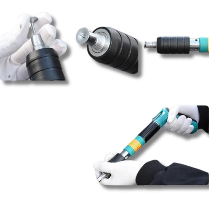 Pistola Sparachiodi ad Aria Compressa | Chiodatrice Manuale con Occhiali di Sicurezza e Chiodi per Cemento, Ferro, Calcestruzzo