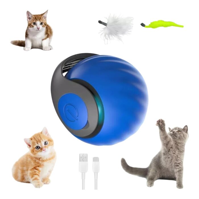 Palla Rotante Interattiva con Coda per Gatti | Speedy Tail Gioco Ricaricabile USB