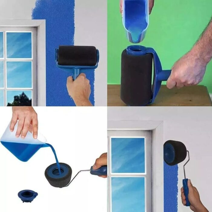 Set 6 pz Pittura con Rullo Anti Gocciolamento | Serbatoio Ricaricabile per Vernice