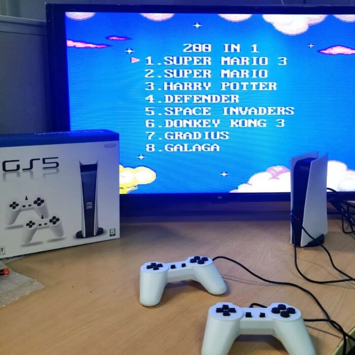 Console Game Station 5 con 200 Giochi Classici 2 Gamepad | GS5 8 Bit HDMI AV USB