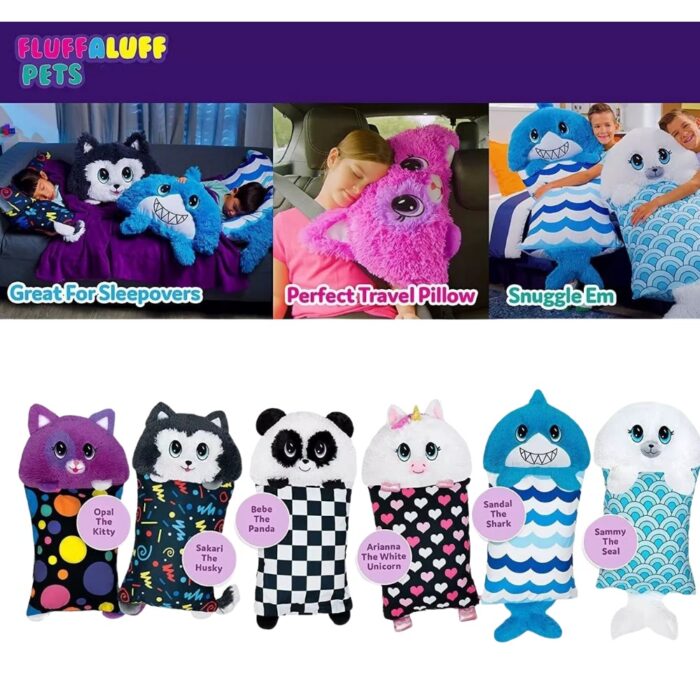 Federa per Cuscino 2 in 1 con Peluche Rimovibile | Copricuscino Soffice Gioco per Bambini