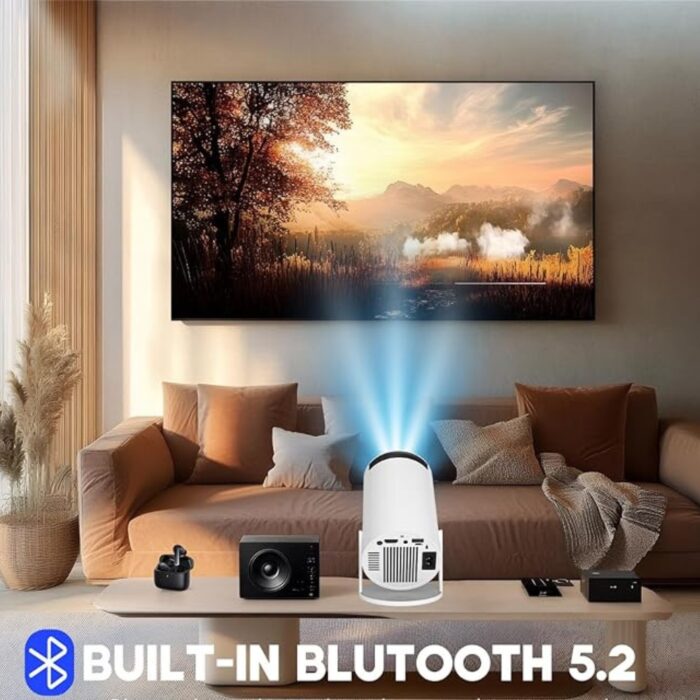 Proiettore con 2 Joystick 4K Bluetooth Wi-Fi | Riflettore Regolabile per Giochi, Film, Serie con Telecomando