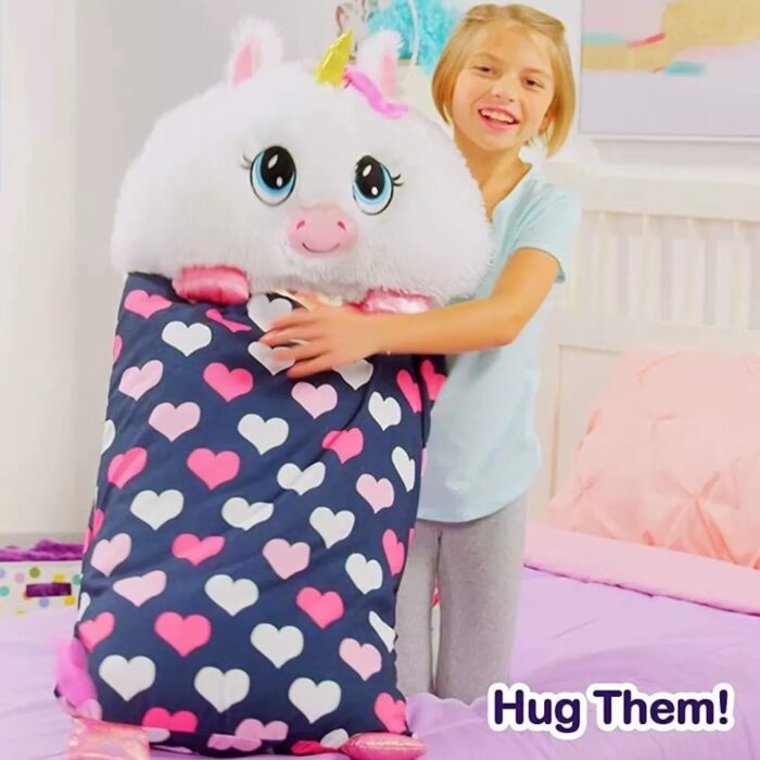 Federa per Cuscino 2 in 1 con Peluche Rimovibile | Copricuscino Soffice Gioco per Bambini