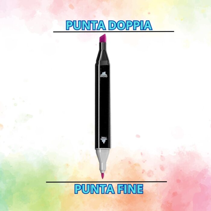 Set 60 Pennarelli Colorati Doppia Punta Sfumabili | Materiale Artistico, Colori Professionali con Custodia