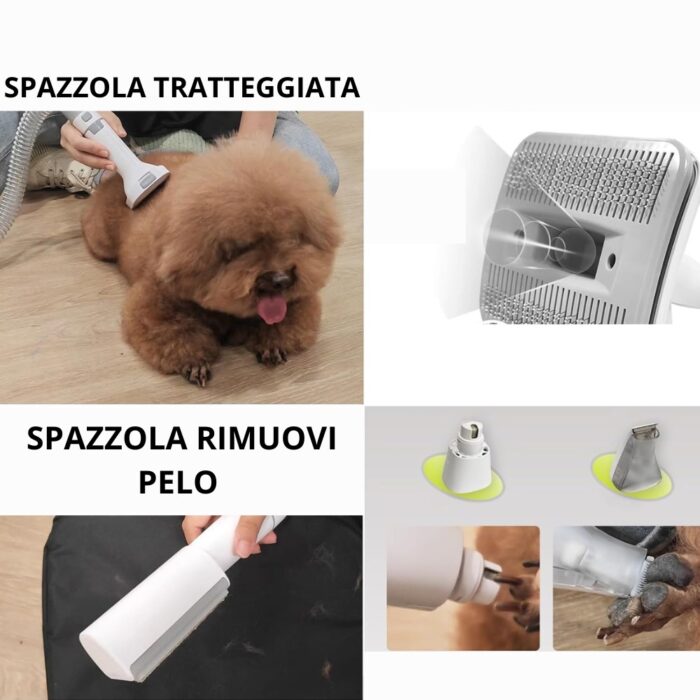 Kit Toelettatura Animali Domestici 6 in 1 Silenzioso | Rasatura, Asciugatura e Lavaggio del Pelo 1,5L
