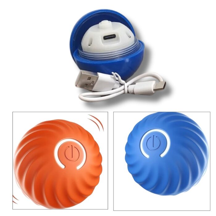 Palla Rimbalzante Auto-Rotolante per Cani e Gatti con Luce LED | Gioco Interattivo Intelligente Ricaricabile USB