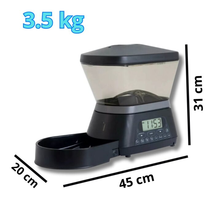 Distributore Automatico per Croccantini Capacità 3,5Kg | Dispenser Cibo Secco per Cani, Gatti
