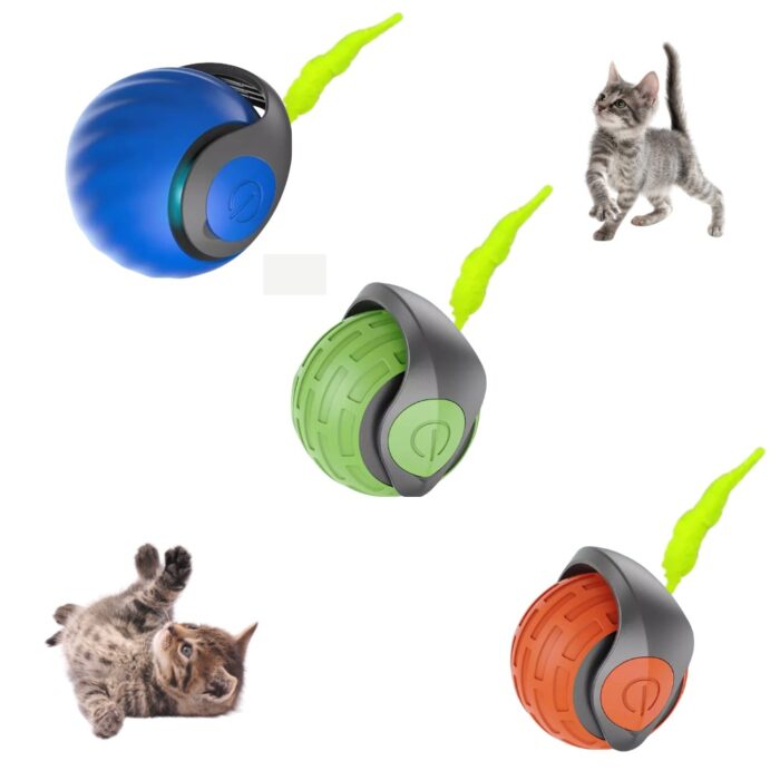Palla Rotante Interattiva con Coda per Gatti | Speedy Tail Gioco Ricaricabile USB