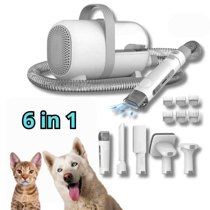 Kit Toelettatura Animali Domestici 6 in 1 Silenzioso | Rasatura, Asciugatura e Lavaggio del Pelo 1,5L