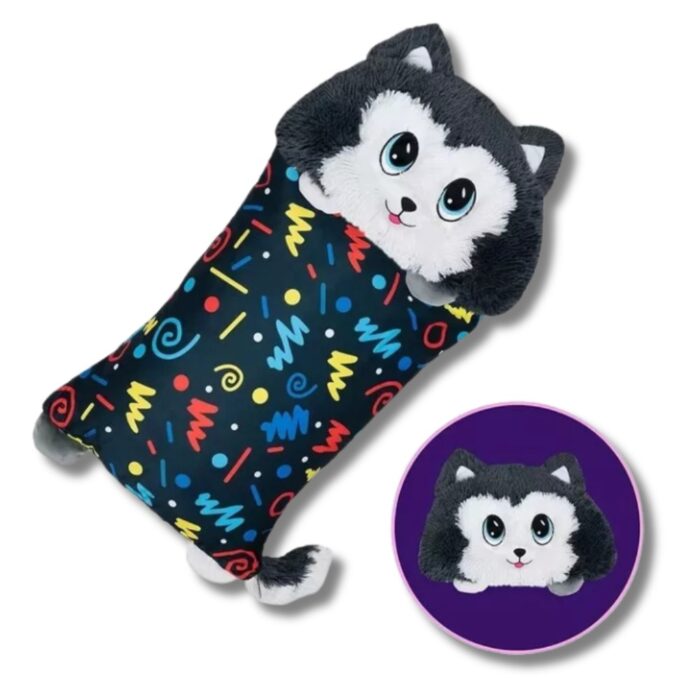 Federa per Cuscino 2 in 1 con Peluche Rimovibile | Copricuscino Soffice Gioco per Bambini