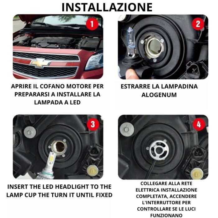 Coppia Lampadine LED H1 C6 per Auto, Moto | Faretti 36W Luce Bianca 6000K