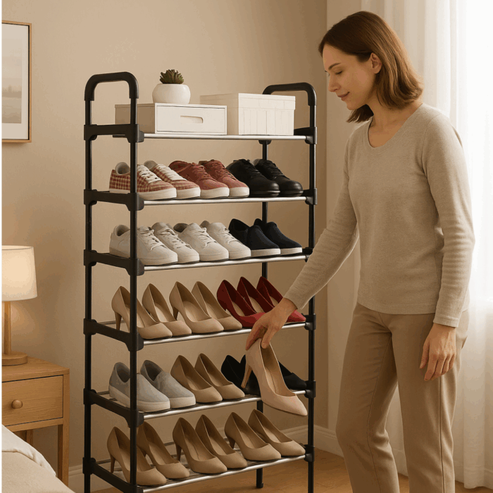 Scarpiera Salvaspazio 6 Ripiani Regolabile per Scarpe, Pantofole