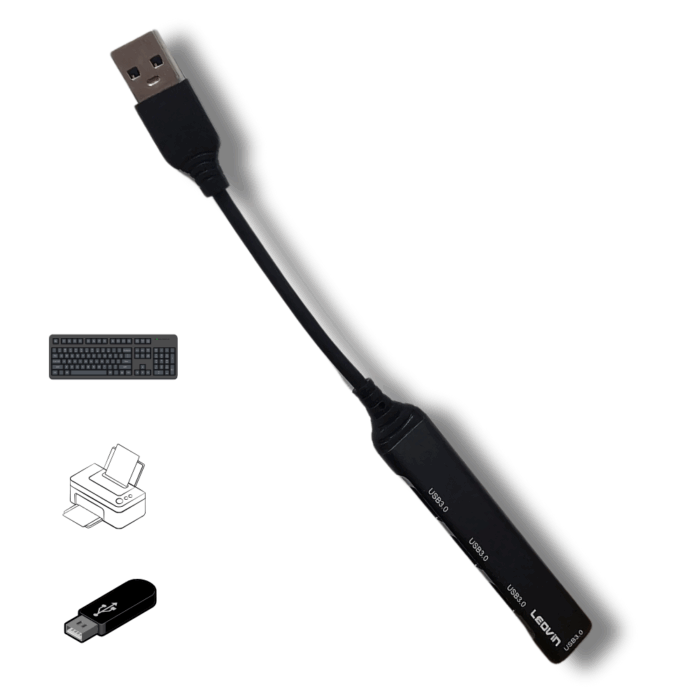 Hub 4 Porte USB 3.0 Alta Velocità per Trasferimento Dati Superveloce