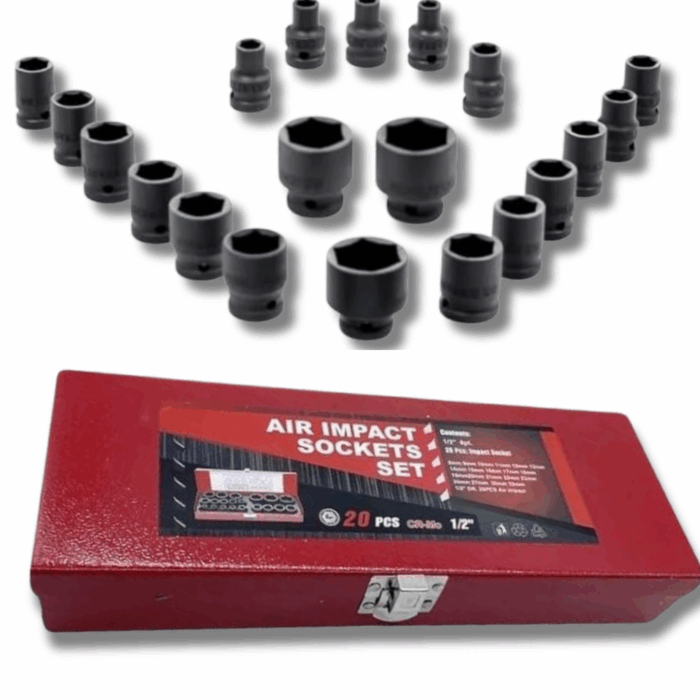 Set 20 Bussole da 1/2" Potenziate per Avvitatore Pneumatico 8-32mm