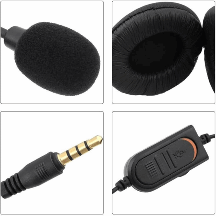 Cuffie da Gioco con Microfono 3.5mm per PS4 e PC | Auricolari Cablati con Audio Stereo