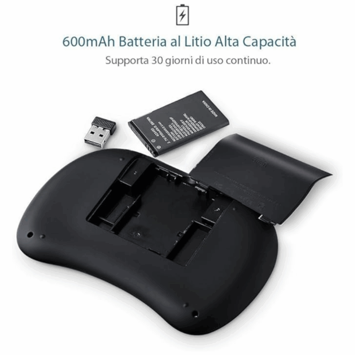 Tastiera Wireless Retroilluminata con Touchpad e Mouse | Ricaricabile 2.4GHz per Smart TV e PC