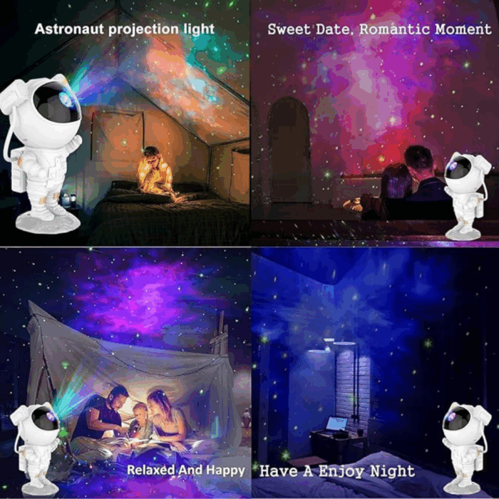 Proiettore Astronauta LED 3 in1 Cielo Stellato 360° con Telecomando