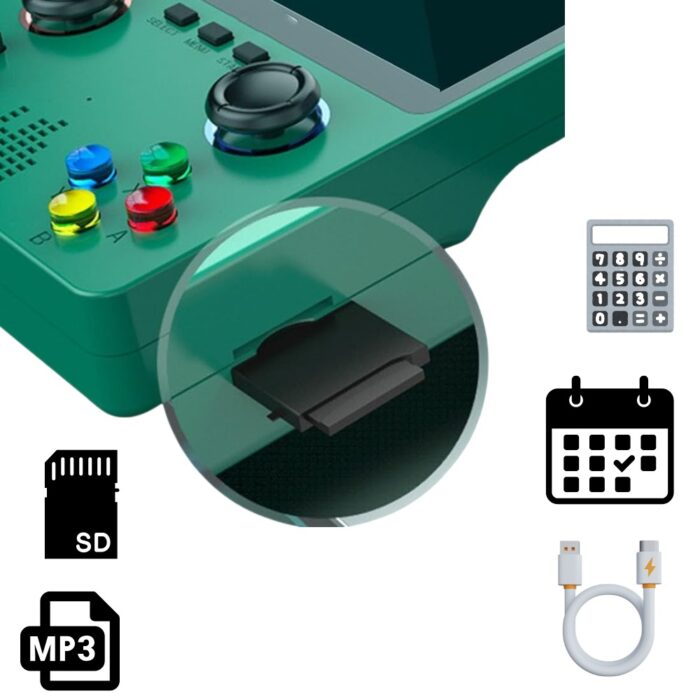 X6 Console di Gioco 3,5" Doppio Analogico 3D | Portatile con Scheda SD 32Gb USB