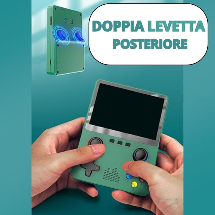 X6 Console di Gioco 3,5" Doppio Analogico 3D | Portatile con Scheda SD 32Gb USB