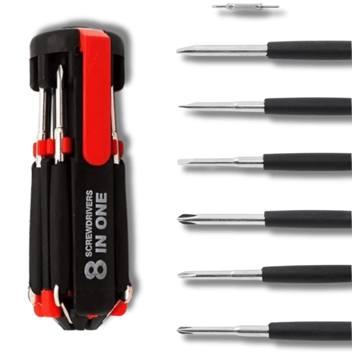 Cacciavite Multifunzione 8 in 1 con Torcia LED Potente