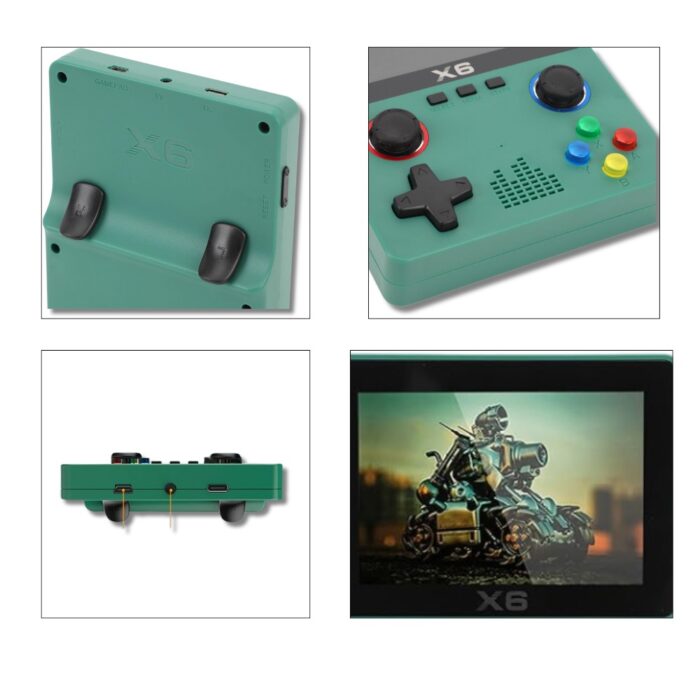 X6 Console di Gioco 3,5" Doppio Analogico 3D | Portatile con Scheda SD 32Gb USB