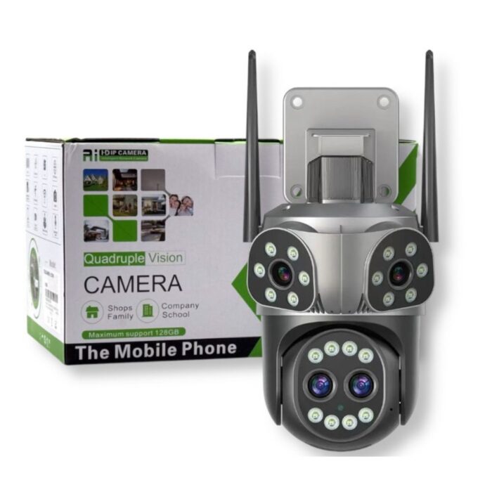 Telecamera PTZ Wi-Fi 360° Quadruple Vision | Audio Bidirezionale e Allarme 8mp
