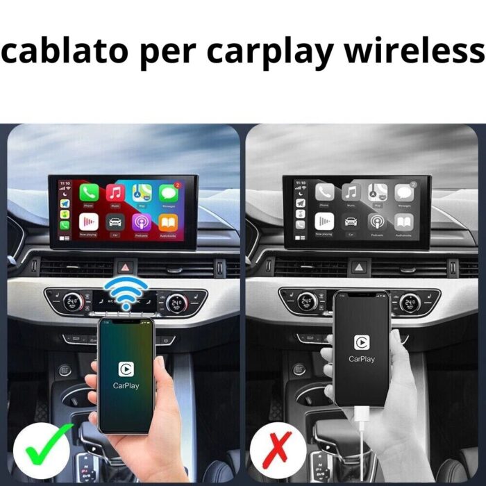 Adattatore CarPlay Wireless 4.0 | Trasforma CarPlay Cablato in Wireless per iPhone e Android Auto