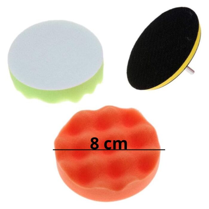 Ricambi Lucidatrice 6 Pezzi Diametro 8cm con Adattatore | Colori Assortiti