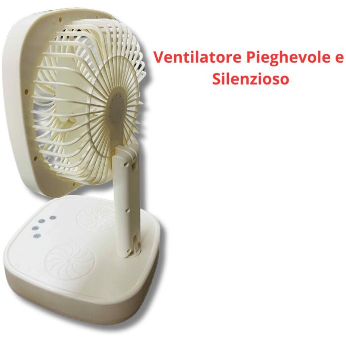 Ventilatore da Tavolo Ricaricabile 3 Velocità Pieghevole e Silenzioso