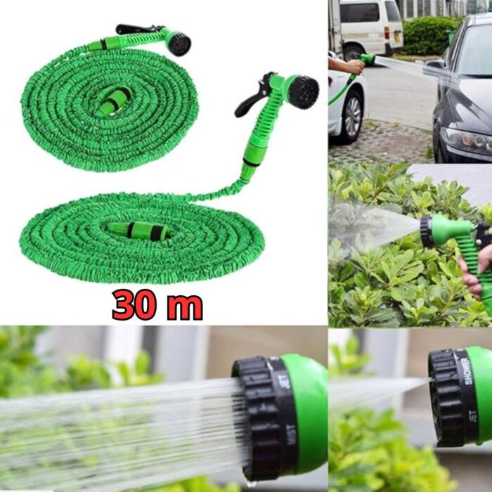 Tubo da Giardino 30m Espandibile 3X | Potente, Estensibile e Anti-Groviglio